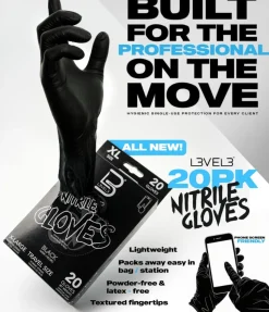 L3VEL3 Black Small Professional Nitrile Gloves 100 Pack