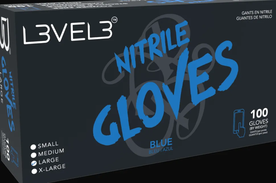L3VEL3 Blue Small Professional Nitrile Gloves 100 Pack
