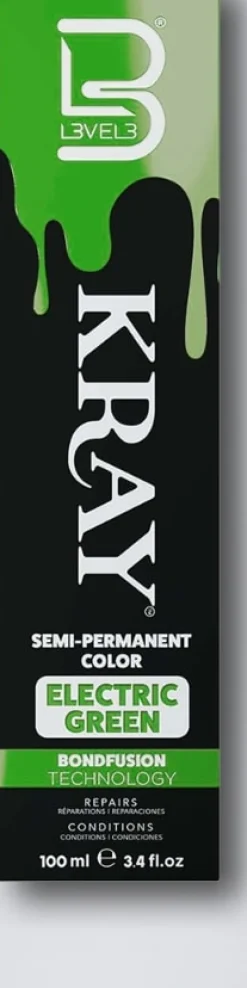 L3VEL3 Kray Electric Green Semi Permanent Color Tube 100 ml