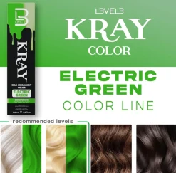 L3VEL3 Kray Electric Green Semi Permanent Color Tube 100 ml