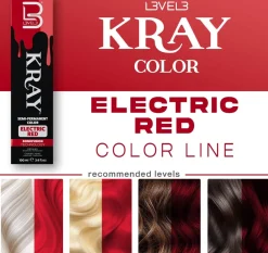 L3VEL3 Kray Electric Red Semi Permanent Color Tube 100 ml