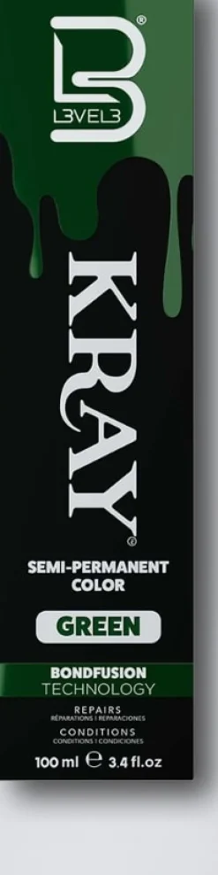 L3VEL3 Kray Green Semi Permanent Color Tube 100 ml
