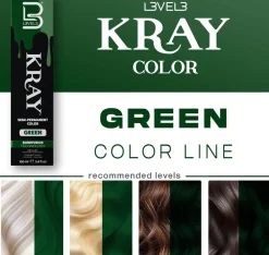 L3VEL3 Kray Green Semi Permanent Color Tube 100 ml