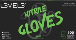 L3VEL3 Lime Medium Professional Nitrile Gloves 100 Pack
