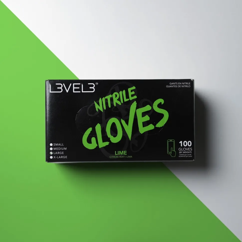 L3VEL3 Lime Small Professional Nitrile Gloves 100 Pack