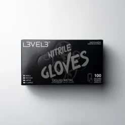 L3VEL3 Liquid Metal Large Professional Nitrile Gloves 100 Pack