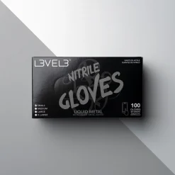 L3VEL3 Liquid Metal Large Professional Nitrile Gloves 100 Pack