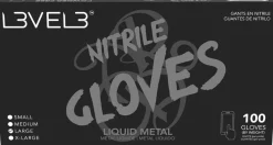 L3VEL3 Liquid Metal X-Large Professional Nitrile Gloves 100 Pack