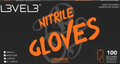 L3VEL3 Orange Large Professional Nitrile Gloves 100 Pack