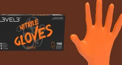 L3VEL3 Orange Medium Professional Nitrile Gloves 100 Pack
