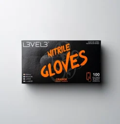 L3VEL3 Orange Medium Professional Nitrile Gloves 100 Pack