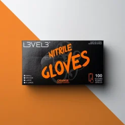 L3VEL3 Orange Medium Professional Nitrile Gloves 100 Pack