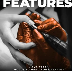 L3VEL3 Orange Medium Professional Nitrile Gloves 100 Pack