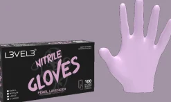 L3VEL3 Pearl Lavender Medium Professional Nitrile Gloves 100 Pack