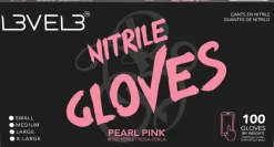 L3VEL3 Pearl Pink Small Professional Nitrile Gloves 100 Pack