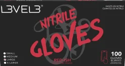 L3VEL3 Red-Ish Large Professional Nitrile Gloves 100 Pack