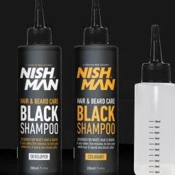 Nishman Hair & Beard Coloring Black Shampoo Set 400 ml