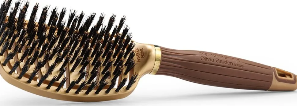 Olivia Garden Expert Care Flex Boar Bristles - Gold & Brown