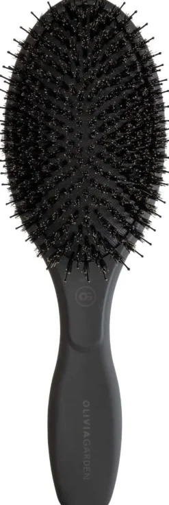 Olivia Garden Expert Care Oval - Boar & Nylon Bristles Black