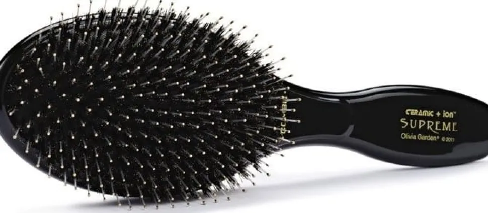 Olivia Garden Expert Care Oval - Boar & Nylon Bristles Black