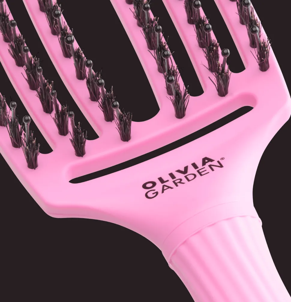 Olivia Garden Fingerbrush Boar & Nylon M Think Pink Pink Tokyo