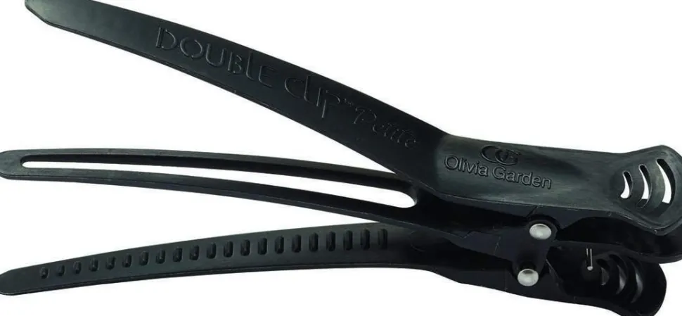 Olivia Garden 2-in-1 Sectioning Double Clip Black - 4 Pcs