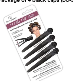 Olivia Garden 2-in-1 Sectioning Double Clip Black - 4 Pcs