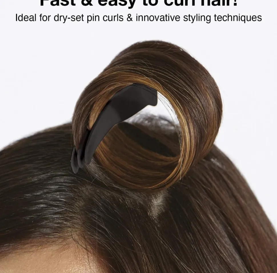 Olivia Garden 2-in-1 Sectioning Double Clip Black - 4 Pcs