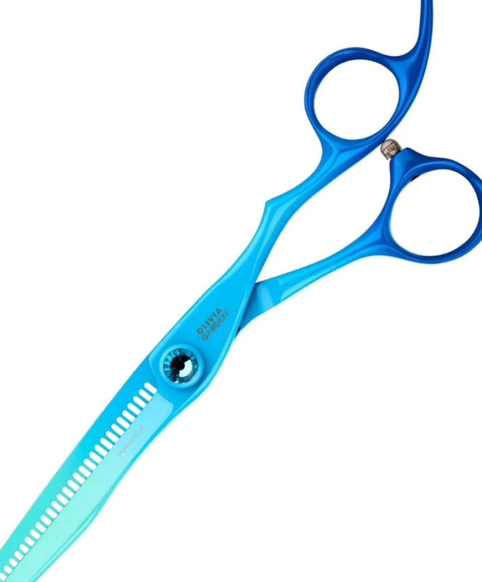 Olivia Garden PowerCut Rainbow Blue Set 5.5" Cutting and 6.0" Thinning scissor