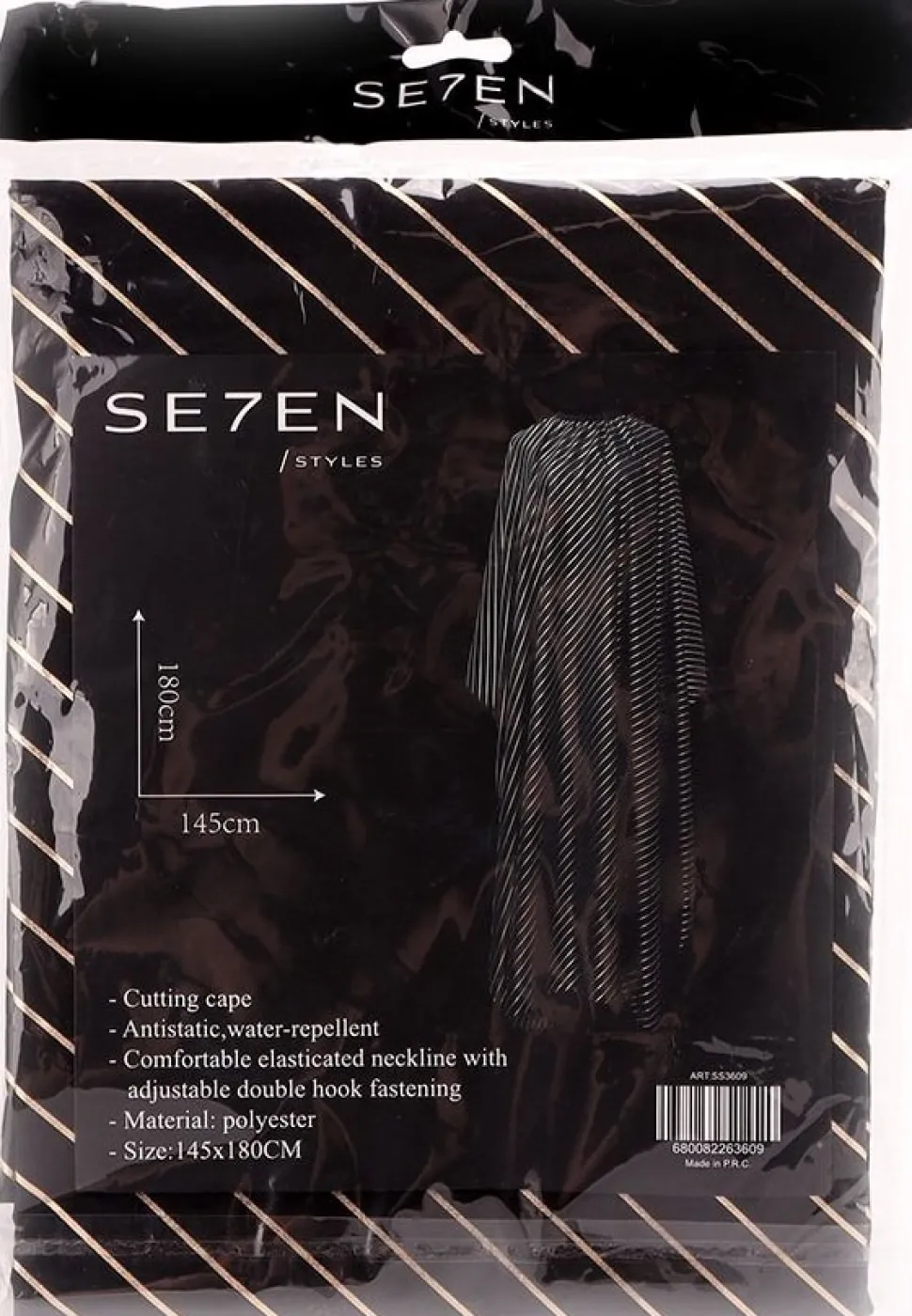 Se7en Styles Black Gold Barber Cape