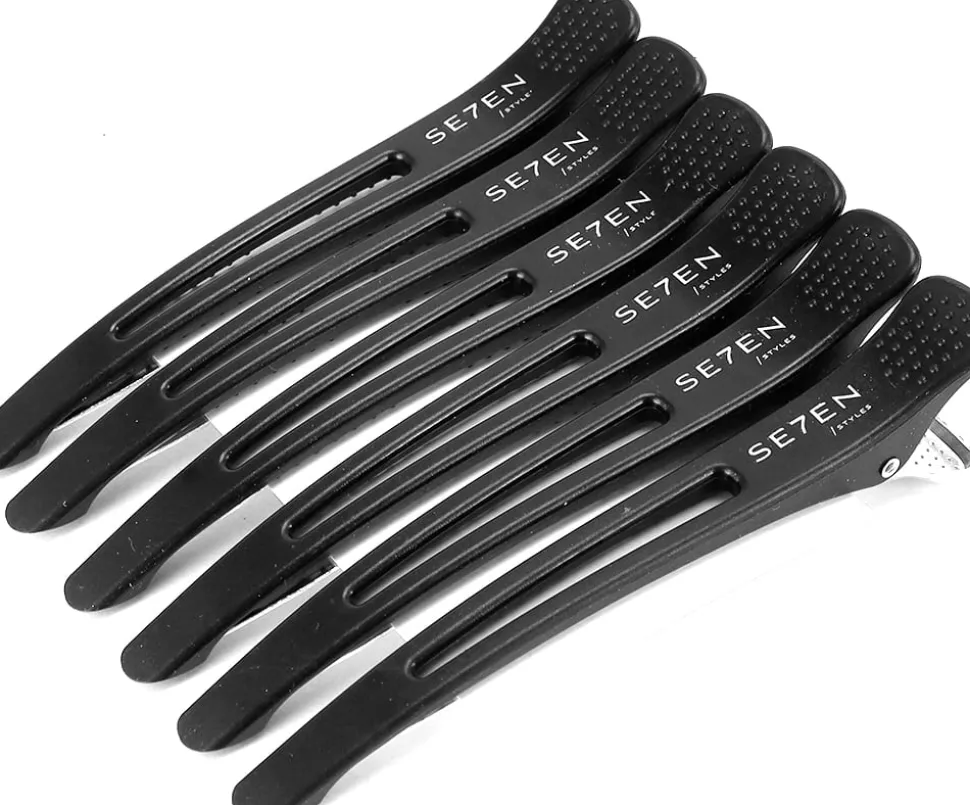 Se7en Styles Black Hair Clips 6 Pcs