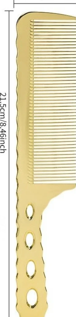 Se7en Styles Gold Metal Handle Comb - 21.5 cm