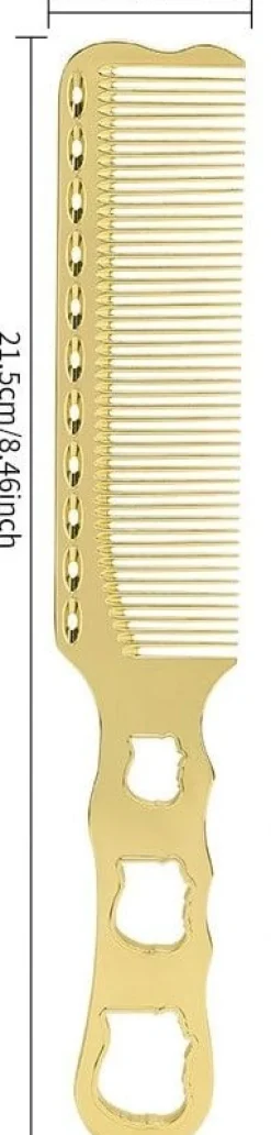 Se7en Styles Gold Metal Handle & Clipper Comb - 21.5 cm