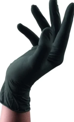 Sibel Black Latex Gloves Medium - 100 Pcs