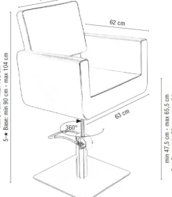 Sibel FELICITAS Styling Chair With Square Base Black Leather