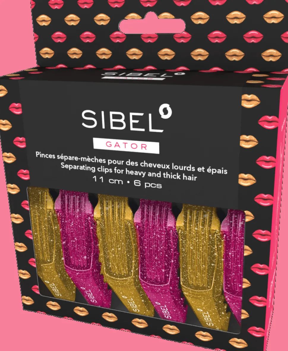 Sibel Gator Clips 6 x 11cm Glossy Lips - 6 Pcs