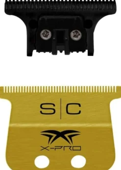 StyleCraft Replacement Fixed Gold Titanium X-Pro Wide Hair Trimmer Blade with The One