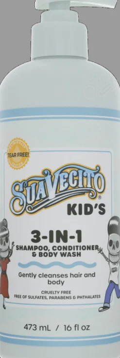 Suavecito Kid’s 3‑in‑1 Shampoo - Conditioner - Body Wash 473 ml