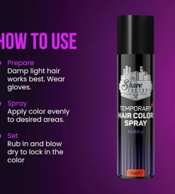 The Shave Factory Temporary Hair Color Spray Purple - 150 ml